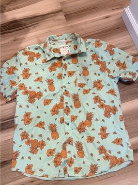 VSTR Relaxed Short-Sleeve Pineapple Print Shirt - Mint/Orange Boys XL